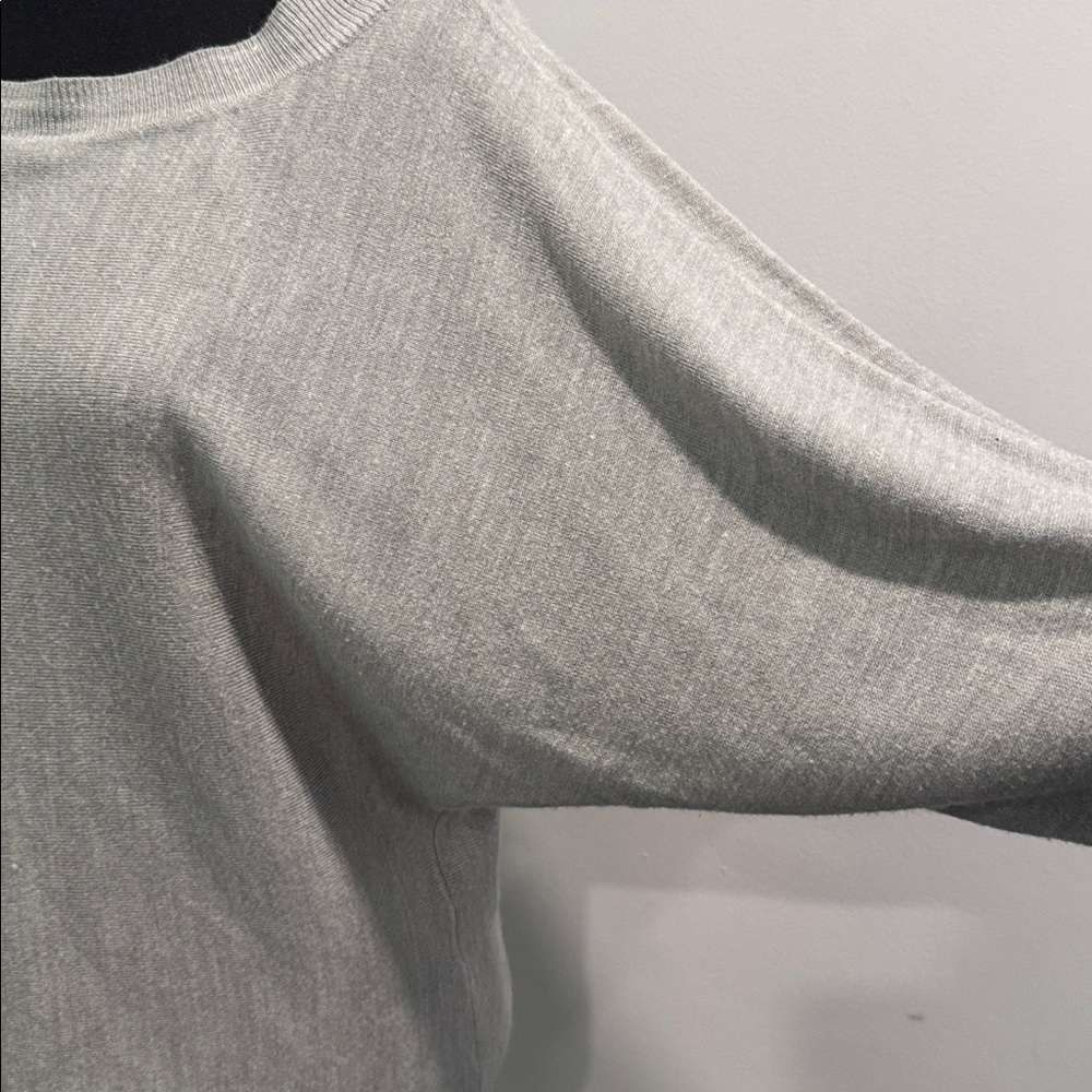 🔵 Soho Jeans NY & CO. Relaxed Fit Wide Neck Gray Batwing Sweater Size Medium - Picture 4 of 7